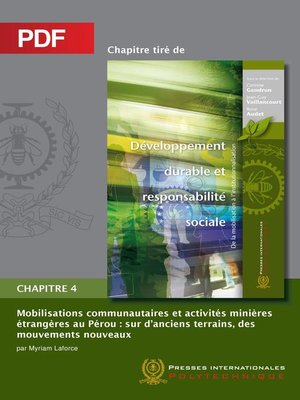 cover image of Mobilisations communautaires et activités minières étrangères au Pérou (Chapitre PDF)